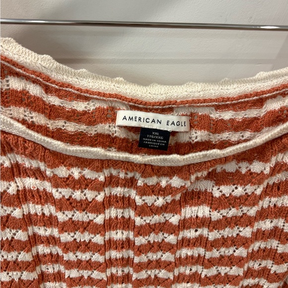 American Eagle Outfitters Rust and Cream Striped Knit Tank Size XXL - Picture 2 of 5